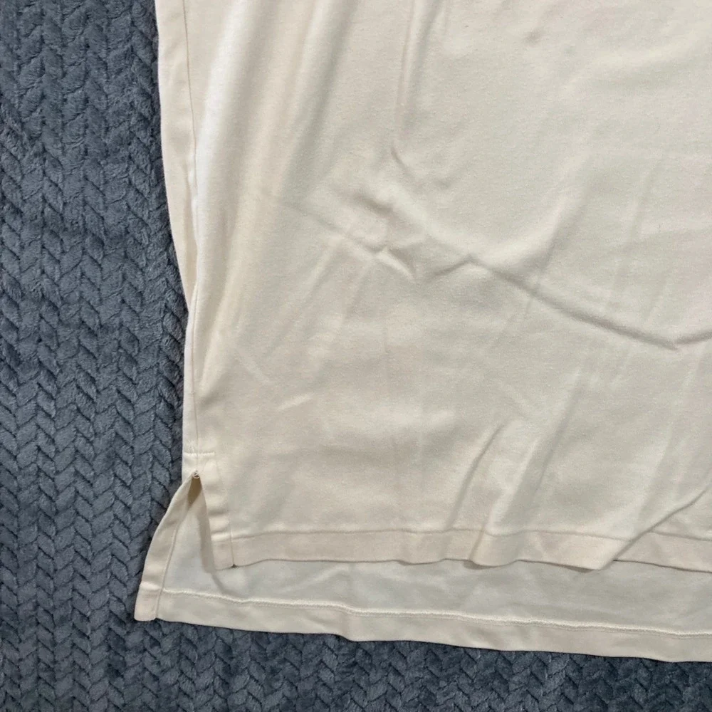 Polo Ralph Lauren Polo Shirt Mens L Classic Fit Cream Embroidered Logo Good